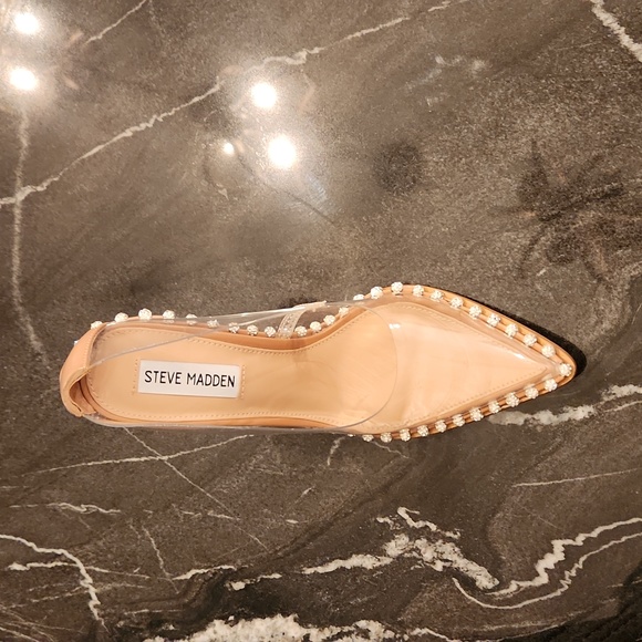 Steve Madden Viper Camel Clear pump heel point stiletto size 7 New without Box - Picture 2 of 4